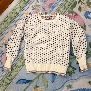 Land’s end Holly fair isle Cream Sweater with Holly xs